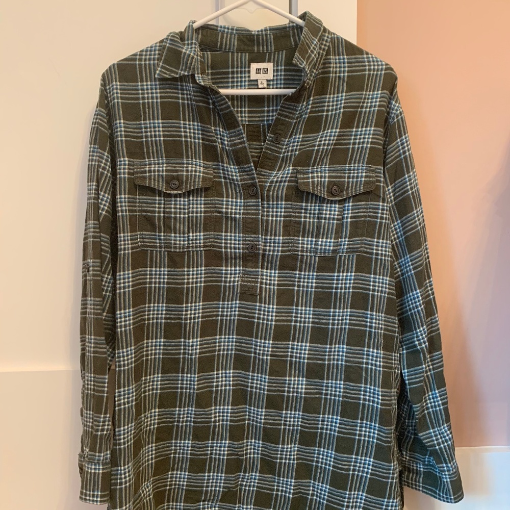 Green and White Flannel